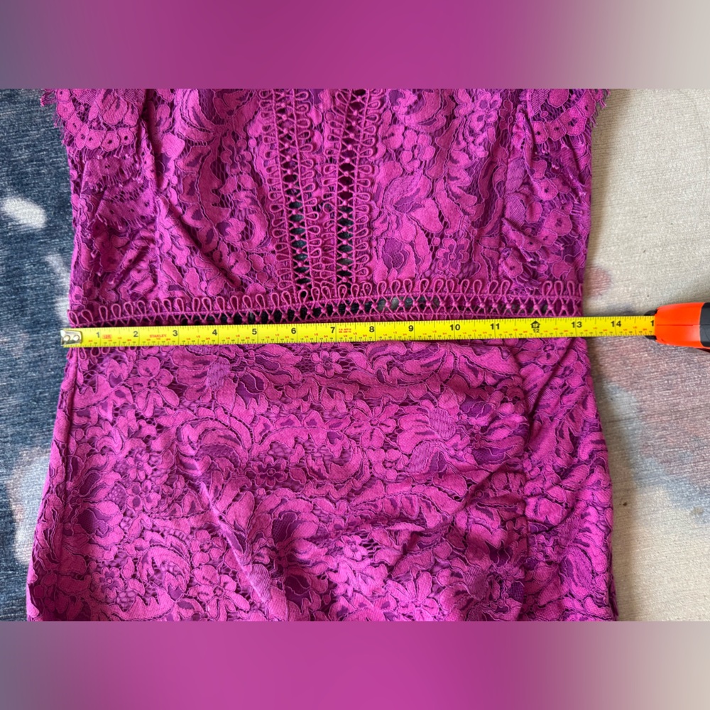 Saylor Stunning Fuschia Elegant Pink Lace Dress - Picture 10 of 11